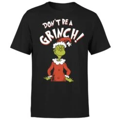 Dr. Seuss The Grinch Dont Be A Grinch Men's Christmas T-Shirt - Black -Christmas Clothes Store 11920305 5194624781877531