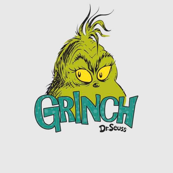 Dr. Seuss The Grinch Face Men's Christmas T-Shirt - Grey 4 Dr. Seuss The Grinch Face Men's Christmas T-Shirt - Grey - Image 2