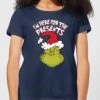 Dr. Seuss The Grinch Im Here For The Presents Women's Christmas T-Shirt - Navy -Christmas Clothes Store 11920377 1014624782834624