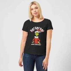 Dr. Seuss The Grinch Ho Ho Ho Smile Women's Christmas T-Shirt - Black 9 Dr. Seuss The Grinch Ho Ho Ho Smile Women's Christmas T-Shirt - Black -Christmas Clothes Store 11920389 1164624783142046