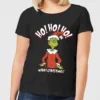 Dr. Seuss The Grinch Ho Ho Ho Smile Women's Christmas T-Shirt - Black -Christmas Clothes Store 11920389 1844624783074903
