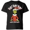 Dr. Seuss The Grinch Ho Ho Ho Smile Kids Christmas T-Shirt - Black -Christmas Clothes Store 11920437 1304618860156993