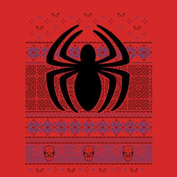 Marvel Avengers Spider-Man Logo Christmas Jumper - Red 4 Marvel Avengers Spider-Man Logo Christmas Jumper - Red - Image 2