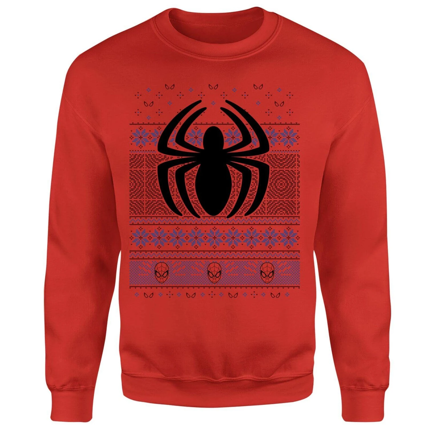 Marvel Avengers Spider-Man Logo Christmas Jumper - Red 6 Marvel Avengers Spider-Man Logo Christmas Jumper - Red - Image 4