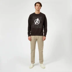 Marvel Avengers Logo Christmas Jumper - Black -Christmas Clothes Store 11923299 8204625125906008