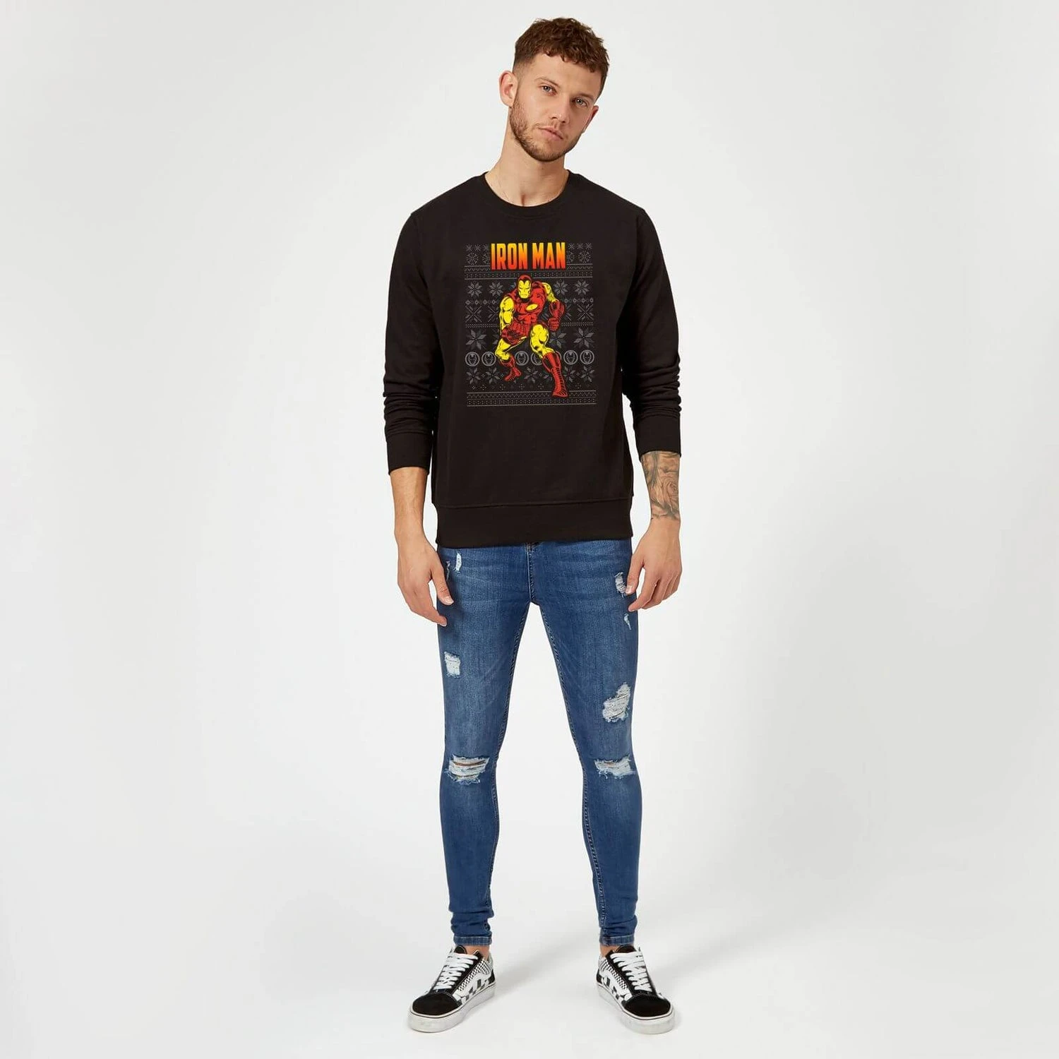 Marvel Avengers Classic Iron Man Christmas Jumper - Black 5 Marvel Avengers Classic Iron Man Christmas Jumper - Black - Image 3