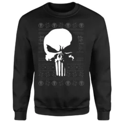 Marvel Punisher Christmas Jumper - Black 9 Marvel Punisher Christmas Jumper - Black -Christmas Clothes Store 11923332 1164626063646026