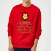 Marvel Avengers Iron Man Pixel Art Christmas Jumper - Red