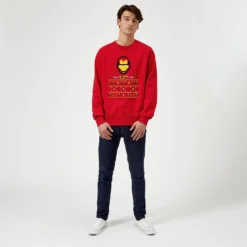 Marvel Avengers Iron Man Pixel Art Christmas Jumper - Red -Christmas Clothes Store 11923401 1984626066009783