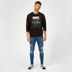 Marvel Avengers Group Christmas Jumper - Black 8 Marvel Avengers Group Christmas Jumper - Black -Christmas Clothes Store 11923419 1084626066504453