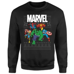 Marvel Avengers Group Christmas Jumper - Black 9 Marvel Avengers Group Christmas Jumper - Black -Christmas Clothes Store 11923419 2104626066529263