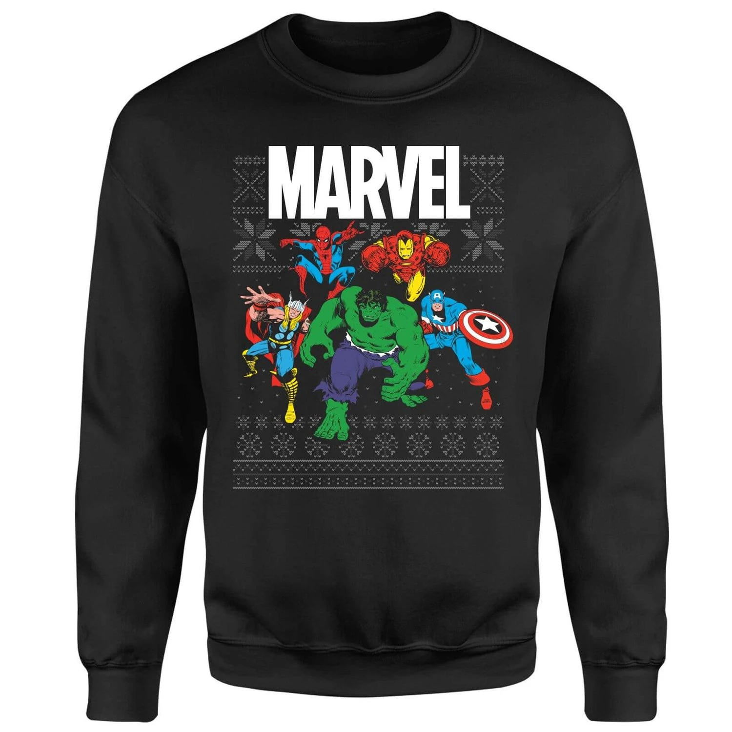Marvel Avengers Group Christmas Jumper - Black 6 Marvel Avengers Group Christmas Jumper - Black - Image 4