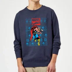 Marvel Avengers Thor Christmas Jumper - Navy