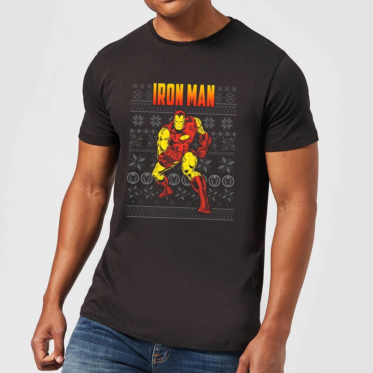 Marvel Avengers Classic Iron Man Men's Christmas T-Shirt - Black 3 Marvel Avengers Classic Iron Man Men's Christmas T-Shirt - Black