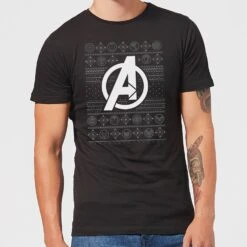 Marvel Avengers Logo Men's Christmas T-Shirt - Black
