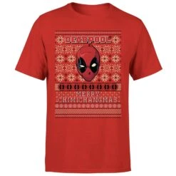 Marvel Deadpool Men's Christmas T-Shirt - Red -Christmas Clothes Store 11923595 3974619818095645