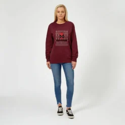 Marvel Deadpool Women's Christmas Jumper - Burgundy 8 Marvel Deadpool Women's Christmas Jumper - Burgundy -Christmas Clothes Store 11923853 1924625260993590