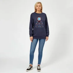 Marvel Avengers Captain America Pixel Art Women's Christmas Jumper - Navy 8 Marvel Avengers Captain America Pixel Art Women's Christmas Jumper - Navy -Christmas Clothes Store 11923897 2034625255429916