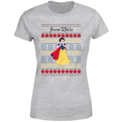 Disney Classic Snow White Women's Christmas T-Shirt - Grey -Christmas Clothes Store 11923974 6554624498919622