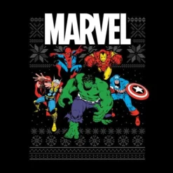 Marvel Avengers Group Women's Christmas T-Shirt - Black -Christmas Clothes Store 11923986 1344624499268000