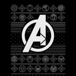 Marvel Avengers Logo Women's Christmas T-Shirt - Black -Christmas Clothes Store 11924028 2414624501895175