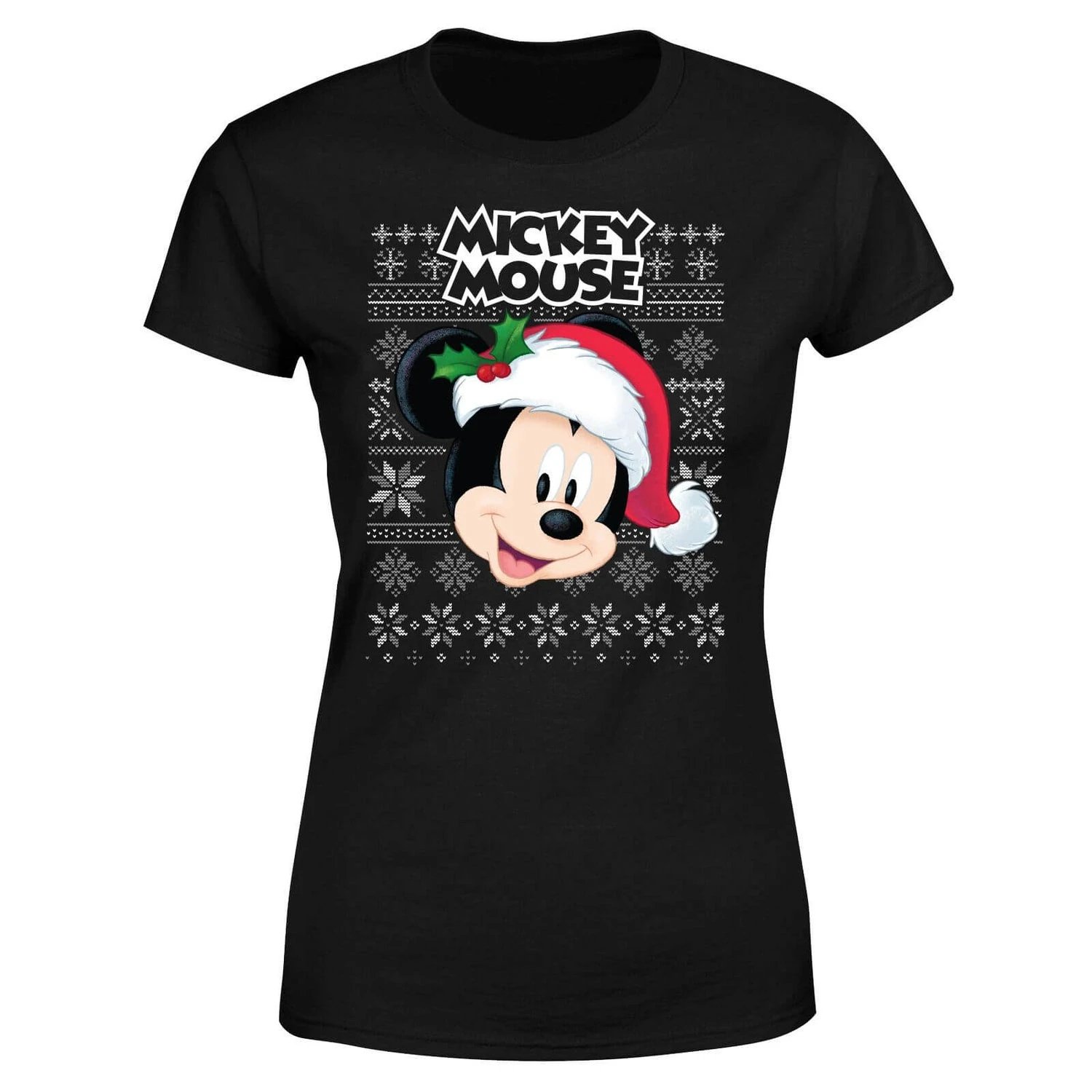 Disney Classic Mickey Mouse Women's Christmas T-Shirt - Black 7 Disney Classic Mickey Mouse Women's Christmas T-Shirt - Black - Image 5