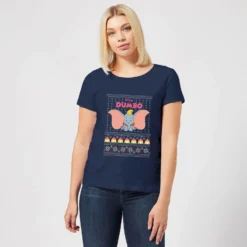 Disney Classic Dumbo Women's Christmas T-Shirt - Navy -Christmas Clothes Store 11924070 1214624504101276