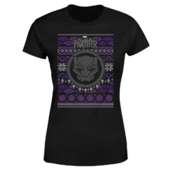 Marvel Avengers Black Panther Women's Christmas T-Shirt - Black -Christmas Clothes Store 11924076 2024624504426833