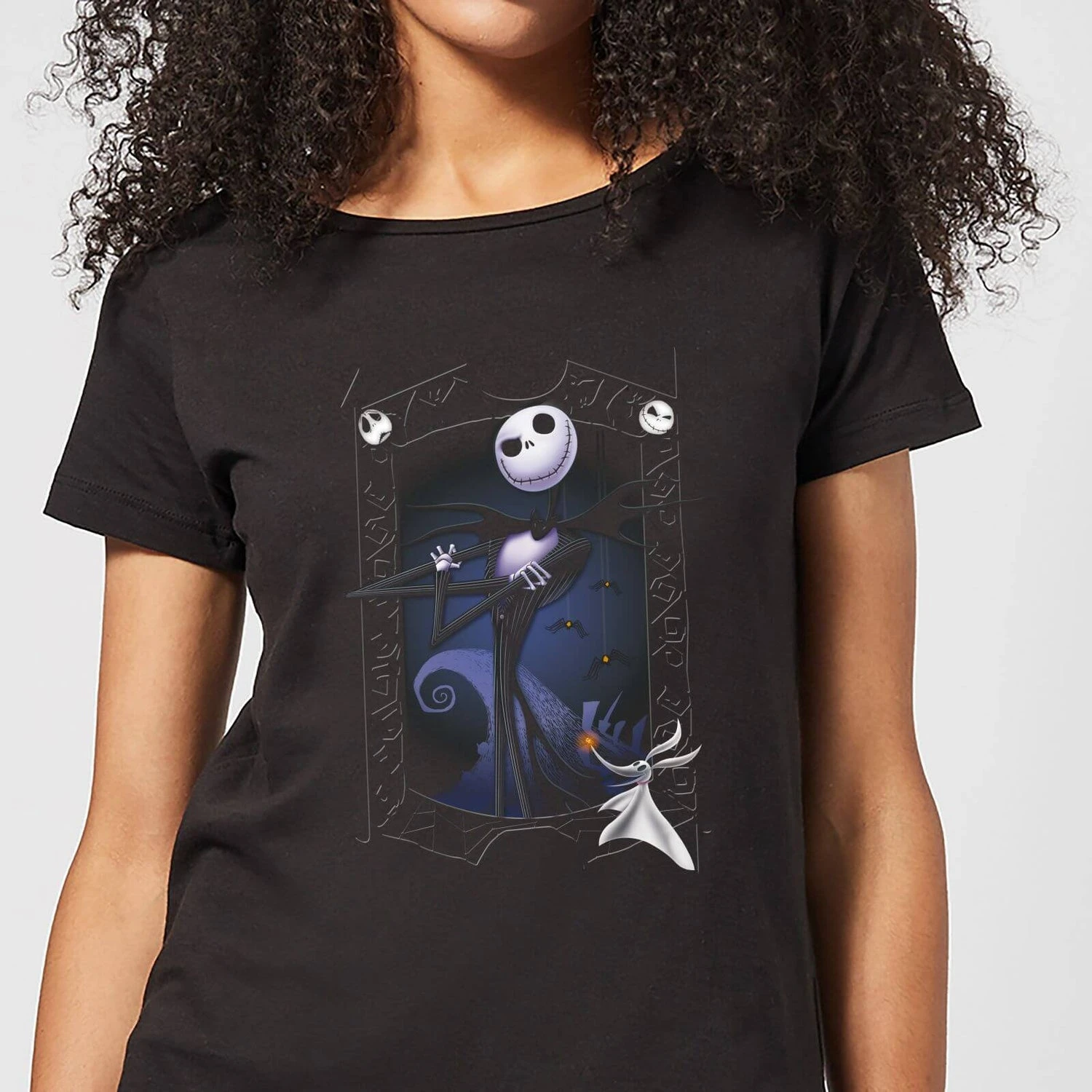 Disney Nightmare Before Christmas Jack Skellington Zero Pose Women's T-Shirt - Black 3 Disney Nightmare Before Christmas Jack Skellington Zero Pose Women's T-Shirt - Black