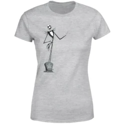 Disney Nightmare Before Christmas Jack Skellington Full Body Women's T-Shirt - Grey -Christmas Clothes Store 11926262 1014621123298994