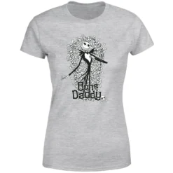 Disney Nightmare Before Christmas Jack Skellington Bone Daddy Women's T-Shirt - Grey -Christmas Clothes Store 11926282 1124621123932822