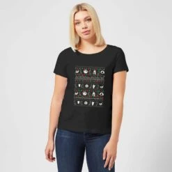 Disney Nightmare Before Christmas Jack Sally Zero Faces Women's T-Shirt - Black -Christmas Clothes Store 11926312 1274621124751684