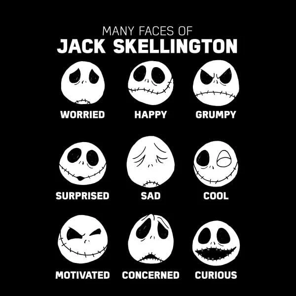 Disney Nightmare Before Christmas Jack Pumpkin Faces Collection Women's T-Shirt - Black 4 Disney Nightmare Before Christmas Jack Pumpkin Faces Collection Women's T-Shirt - Black - Image 2