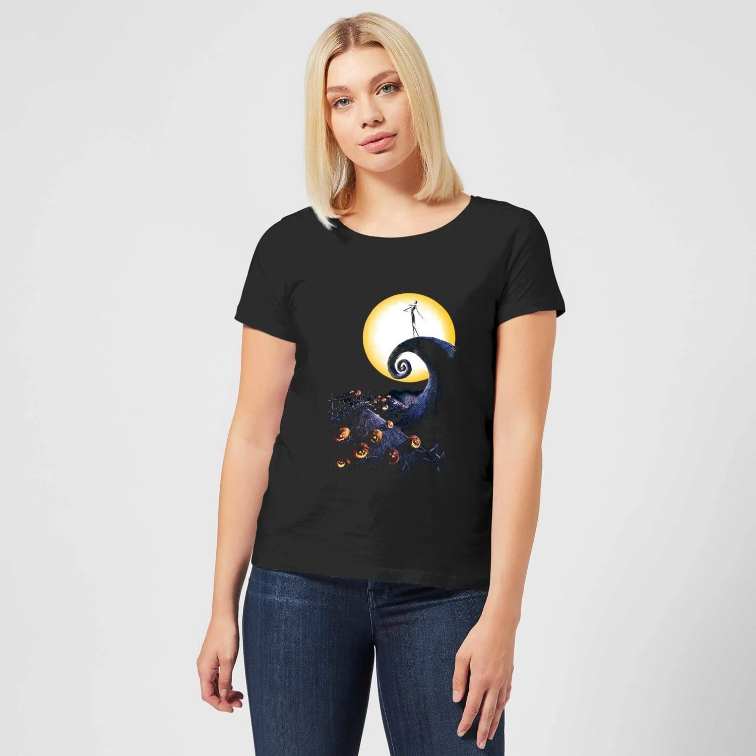 Disney Nightmare Before Christmas Jack Skellington Pumpkin King Colour Women's T-Shirt - Black 5 Disney Nightmare Before Christmas Jack Skellington Pumpkin King Colour Women's T-Shirt - Black - Image 3