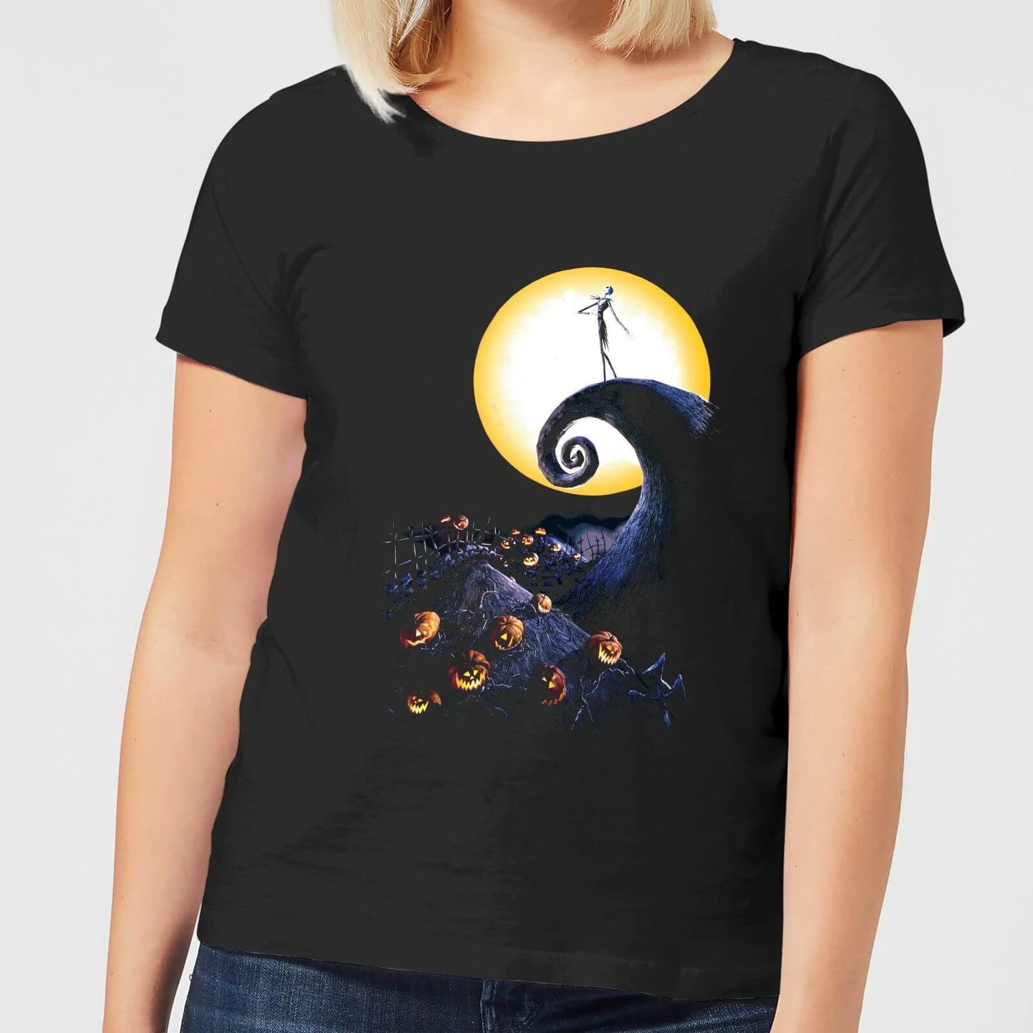 Disney Nightmare Before Christmas Jack Skellington Pumpkin King Colour Women's T-Shirt - Black 3 Disney Nightmare Before Christmas Jack Skellington Pumpkin King Colour Women's T-Shirt - Black