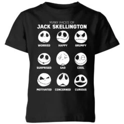 Disney The Nightmare Before Christmas Jack Pumpkin Faces Collection Kids' T-Shirt - Black
