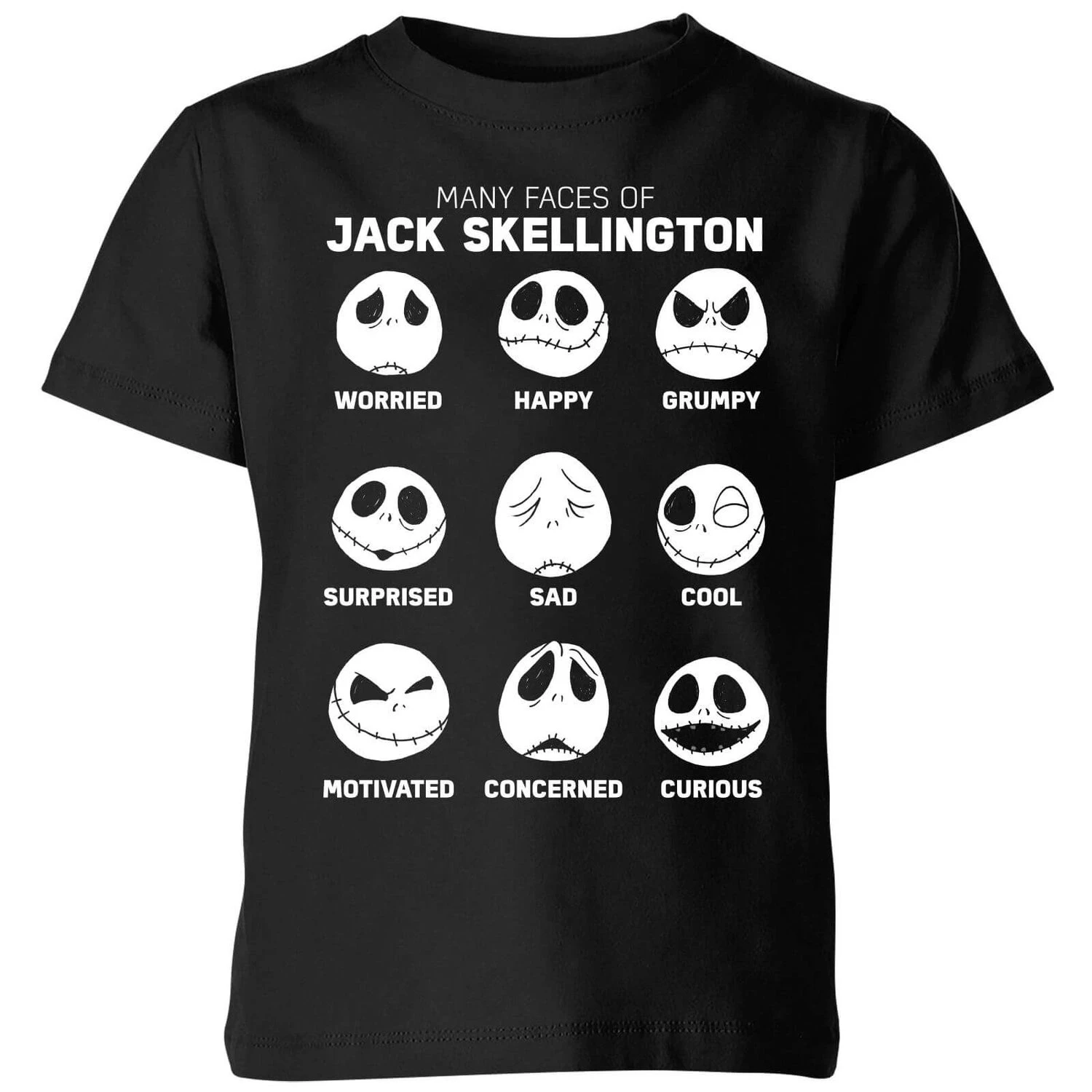 Disney The Nightmare Before Christmas Jack Pumpkin Faces Collection Kids' T-Shirt - Black 3 Disney The Nightmare Before Christmas Jack Pumpkin Faces Collection Kids' T-Shirt - Black