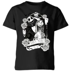 Disney The Nightmare Before Christmas Jack Skellington And Sally Kids' T-Shirt - Black
