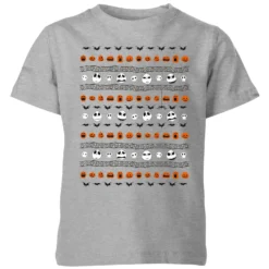 Disney The Nightmare Before Christmas Jack Pumpkin Faces Kids' T-Shirt - Grey
