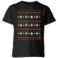 Disney The Nightmare Before Christmas Jack Pumpkin Faces Kids' T-Shirt - Black