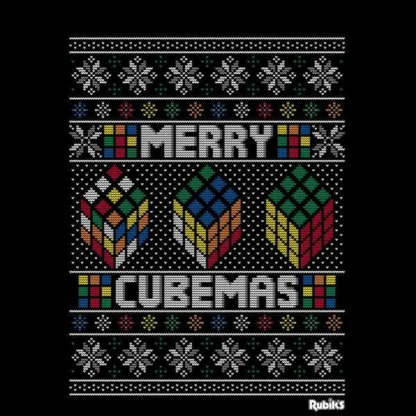 Rubiks Merry Cubemas Women's Christmas T-Shirt - Black 4 Rubiks Merry Cubemas Women's Christmas T-Shirt - Black - Image 2
