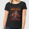 Cartoon Network Johnny Bravo Johnny Bravo Pattern Women's Christmas T-Shirt - Black