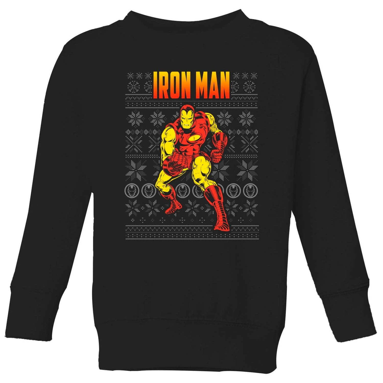 Marvel Avengers Classic Iron Man Kids Christmas Jumper - Black 3 Marvel Avengers Classic Iron Man Kids Christmas Jumper - Black
