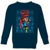 Marvel Avengers Thor Kids Christmas Jumper - Navy