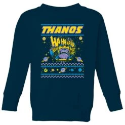 Marvel Thanos Christmas Knit Kids Christmas Jumper - Navy