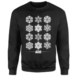 Star Wars Snowflake Christmas Jumper - Black 9 Star Wars Snowflake Christmas Jumper - Black -Christmas Clothes Store 11929297 1784625123776698