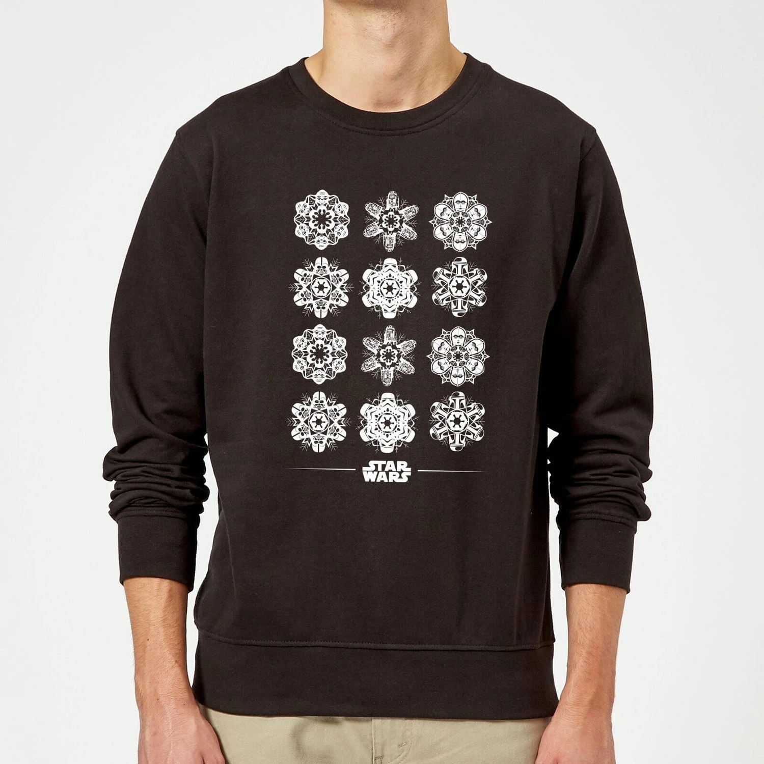 Star Wars Snowflake Christmas Jumper - Black 3 Star Wars Snowflake Christmas Jumper - Black