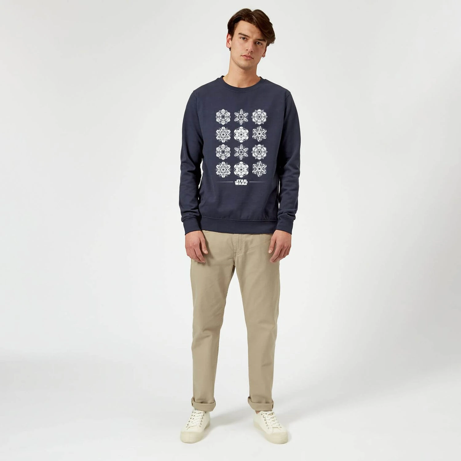 Star Wars Snowflake Christmas Jumper - Navy 5 Star Wars Snowflake Christmas Jumper - Navy - Image 3