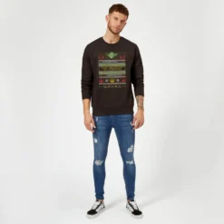 Star Wars May The Force Be With You Pattern Christmas Jumper - Black -Christmas Clothes Store 11929345 8964625125403595