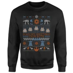Star Wars Seasons Greeting From Hoth Christmas Jumper - Black 9 Star Wars Seasons Greeting From Hoth Christmas Jumper - Black -Christmas Clothes Store 11929354 1354625126009604